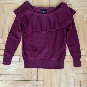 Banana Republic Off-the-Shoulder Burgundy Sweater sz XS
